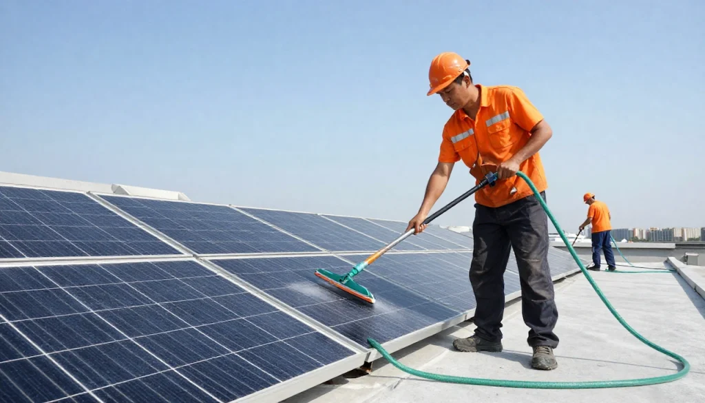 Solar panel cleaning