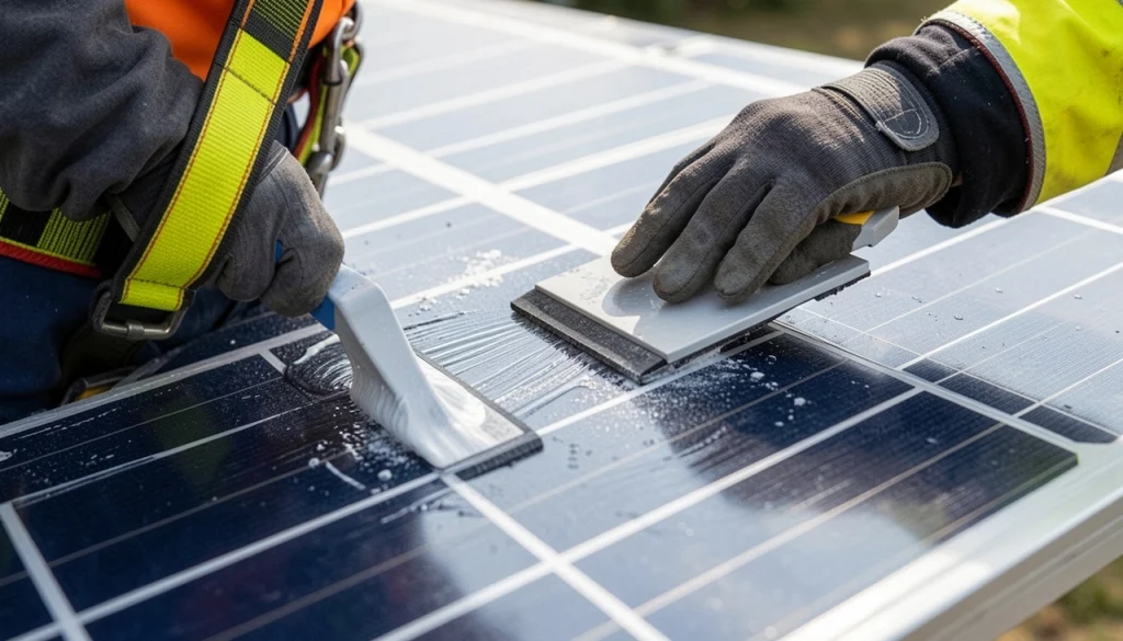 Solar panel cleaning